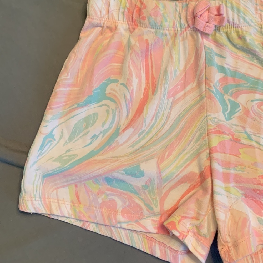 Childrens Place Pastel Pull On Elastic Waist Splotched Print Shorts L 10- 12 - Picture 3 of 8